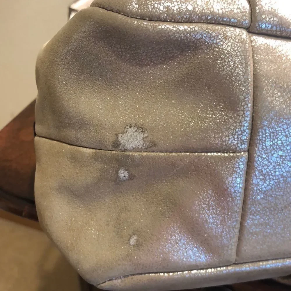 COACH gold leather hobo purse